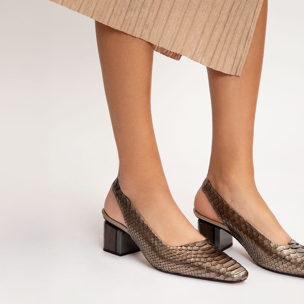 Sling Back Python Metalizado