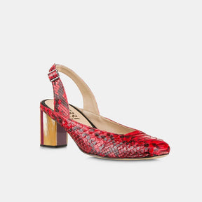 Scarpin Python Marchetaria Cereja