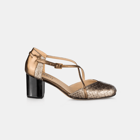 Scarpin Python Metalizado